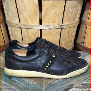 Ecco Golf Street 10 Brown Leather Spikeless Golf Shoes Mens EU 46 Size 12 12.5